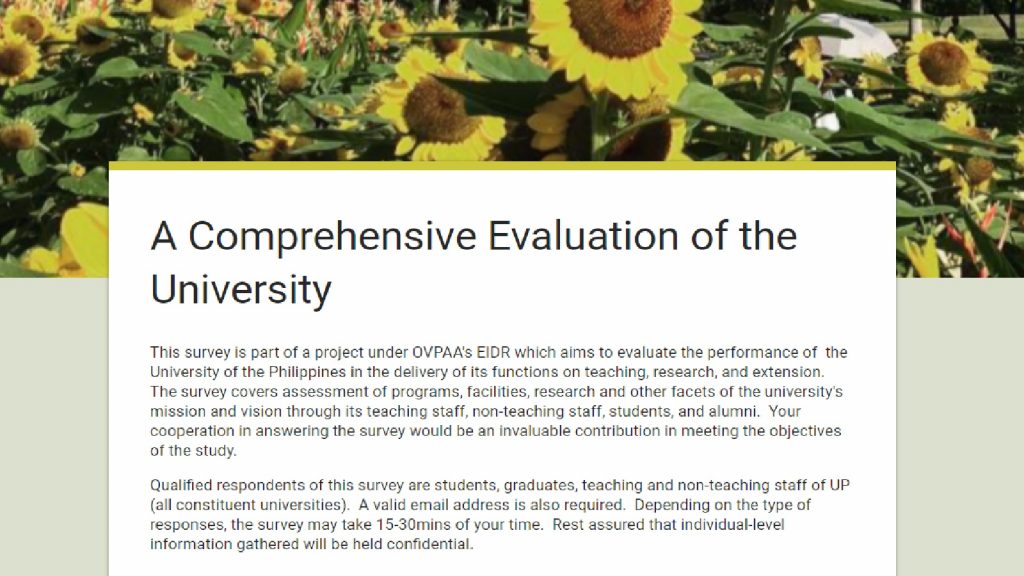 A Comprehensive Evaluation of the University